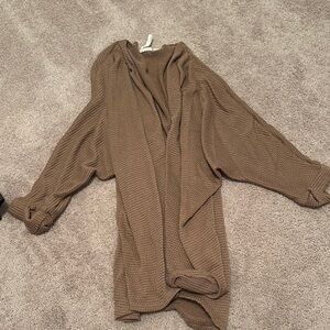 Brown Textured Cardigan